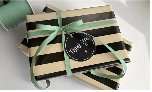 Black and Beige Stripes Wrapping Paper